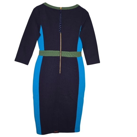 Boden Womens Colorblock Ribbed Leah Ottoman Dress Size 6 - Picture 2 of 13